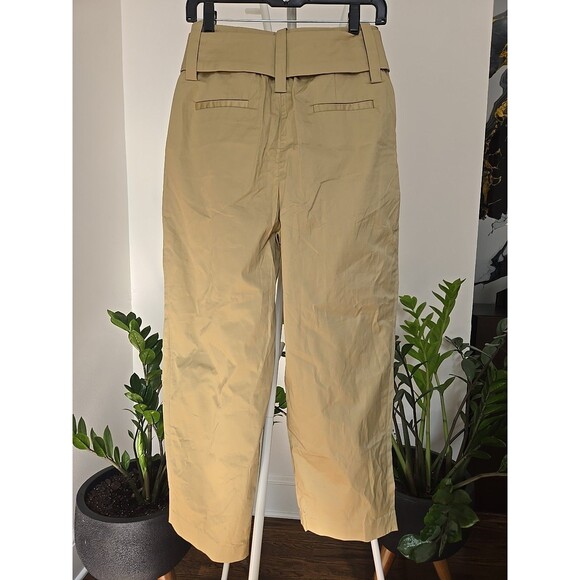 English Factory Trousers Women's Small Cropped Tan High Rise Belted Waist Pleat - Picture 8 of 10